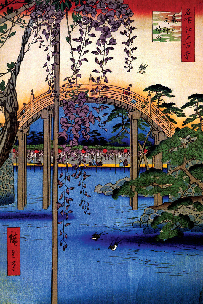 AP795 Utagawa Hiroshige - Grounds of Kameido Tenjin Shrine, 24 x 36