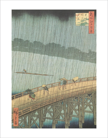PU922 - Hiroshige, Sudden Shower over Ohashi and Atake, 11 x 14